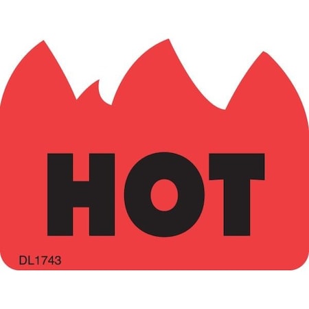 Label, DL1743, HOT, 1-1/2 X 2